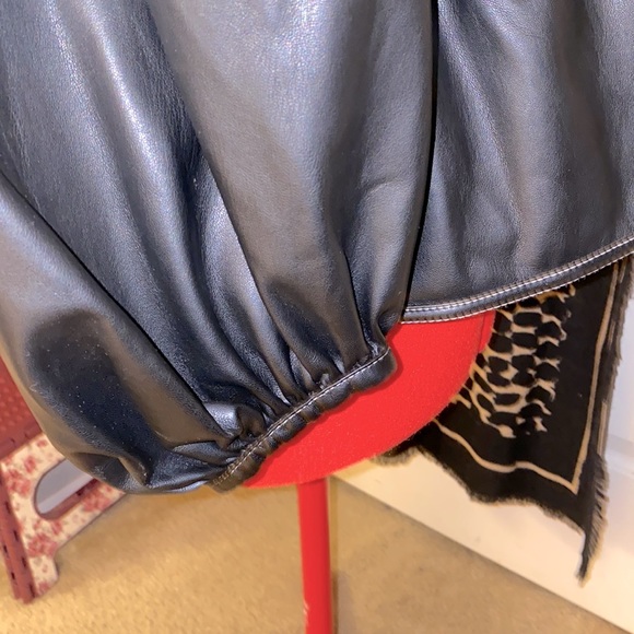 Staud Luna Vegan Leather Peplum Top - Picture 14 of 15